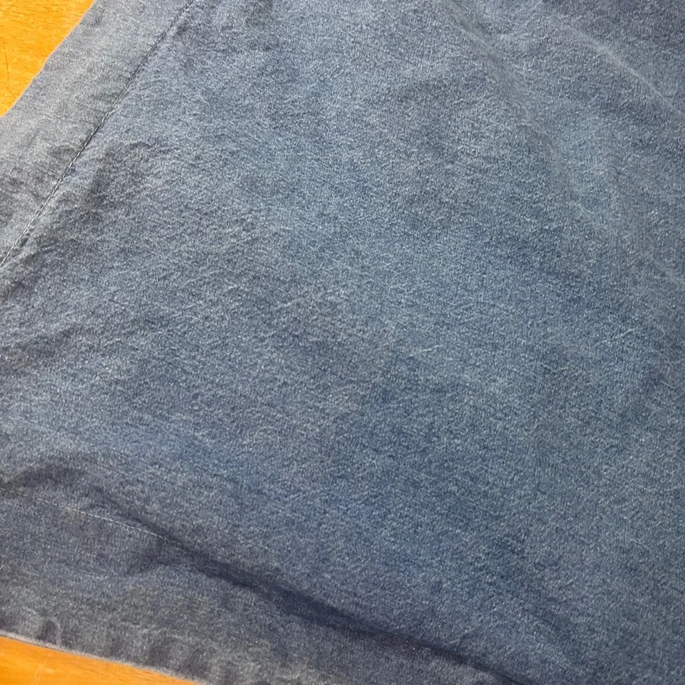Vtg Crown Crafts Blue Denim Standard Pillow Sham 100% Cotton Made in USA